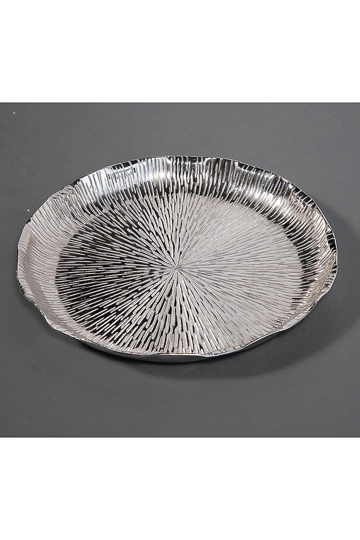 Silver Aluminum Floral Platter by ICRAFT at Pernia's Pop Up Shop