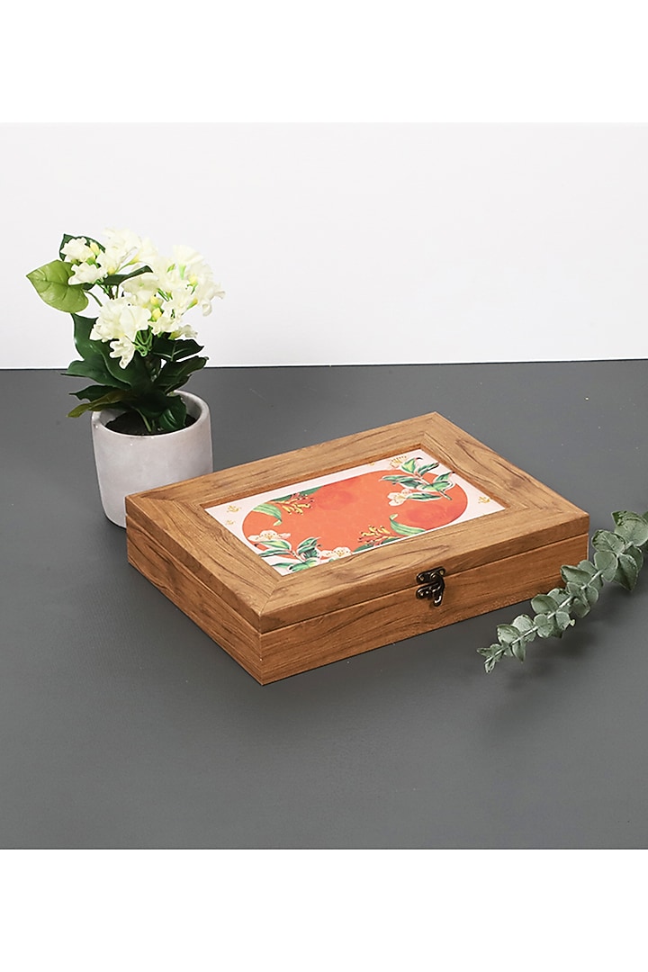 Orange MDF & Velvet Rectangle Box by ICRAFT at Pernia's Pop Up Shop