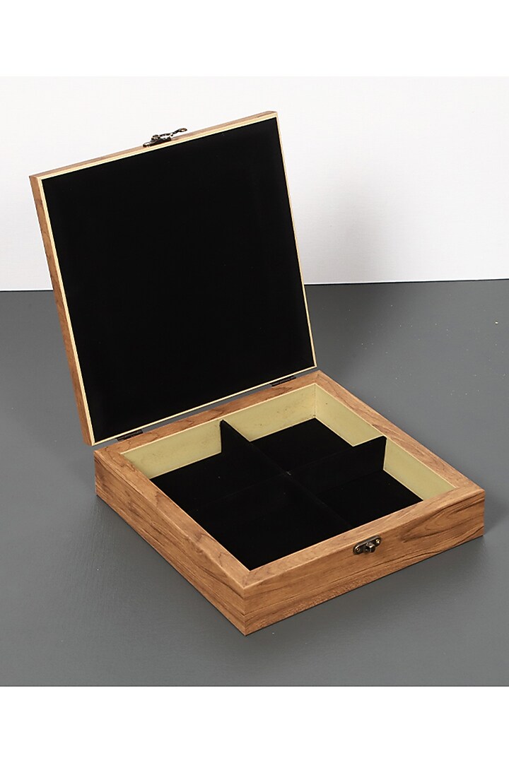 Orange MDF & Velvet Square Box by ICRAFT at Pernia's Pop Up Shop