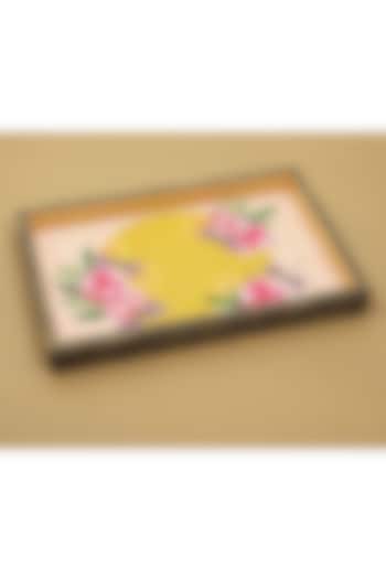 Yellow MDF & Velvet Tray by ICRAFT at Pernia's Pop Up Shop