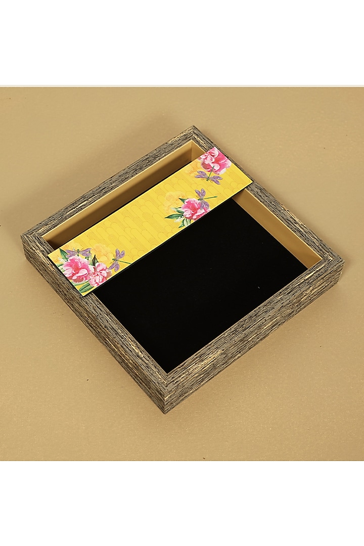 Yellow MDF & Velvet Tray by ICRAFT at Pernia's Pop Up Shop