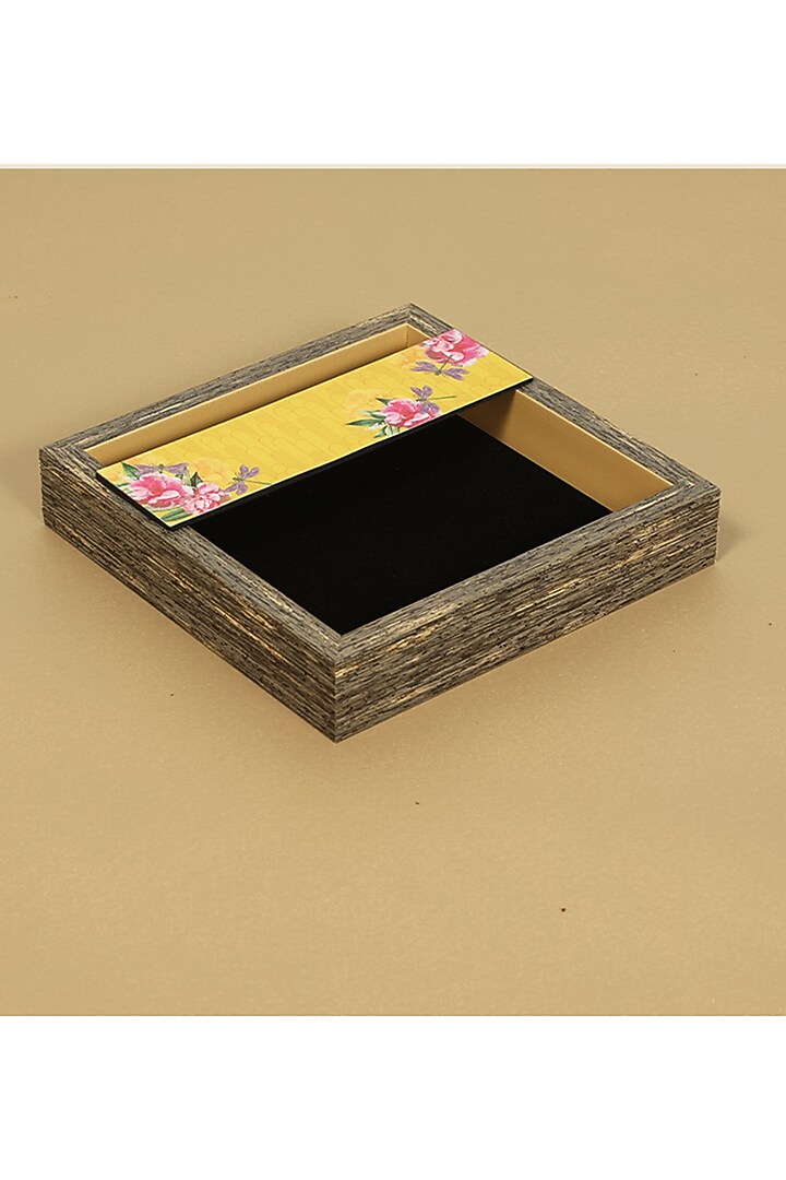 Yellow MDF & Velvet Tray by ICRAFT at Pernia's Pop Up Shop