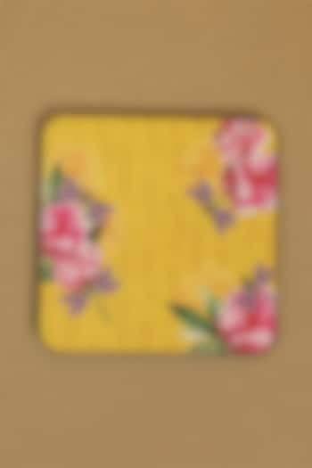 Yellow MDF & Velvet Coasters (Set of 6) by ICRAFT at Pernia's Pop Up Shop