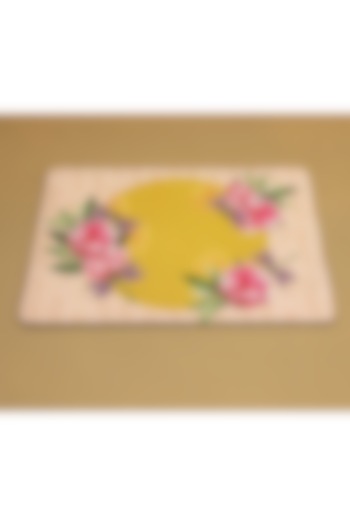 Yellow MDF & Velvet Placemats (Set of 6) by ICRAFT at Pernia's Pop Up Shop