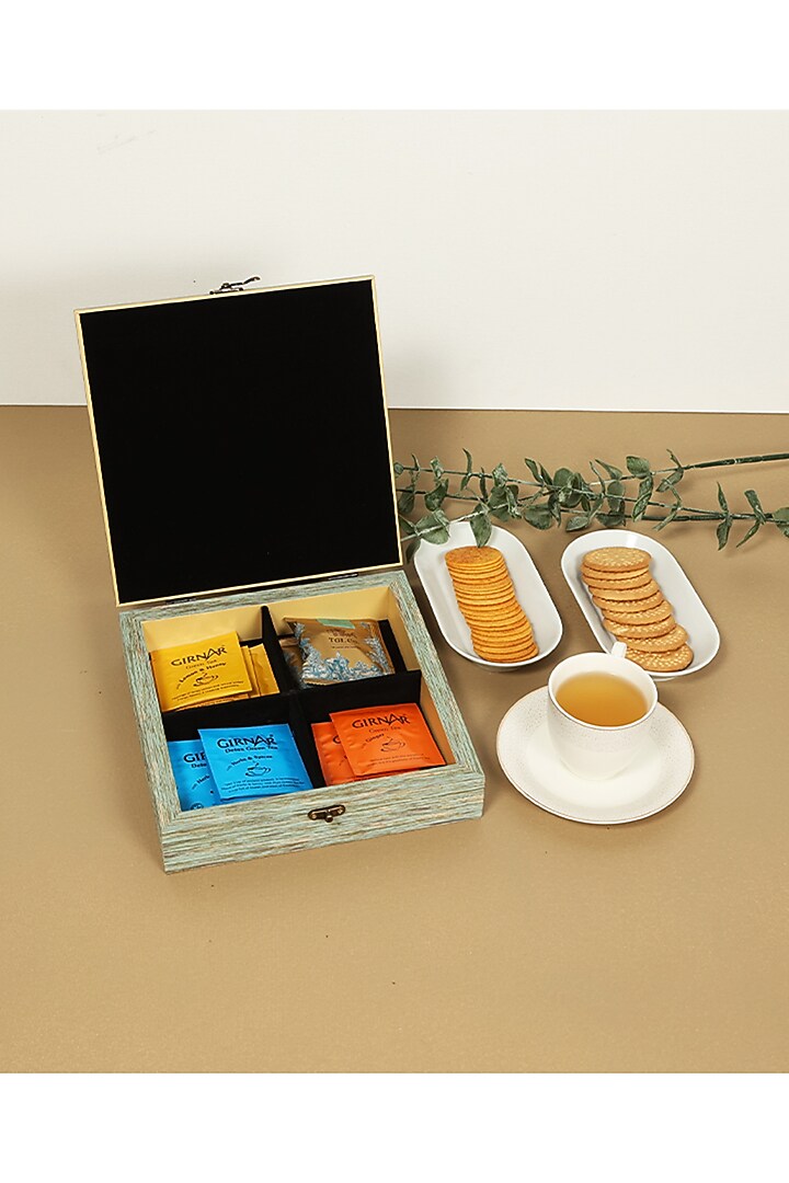 Yellow MDF & Velvet Square Box by ICRAFT at Pernia's Pop Up Shop