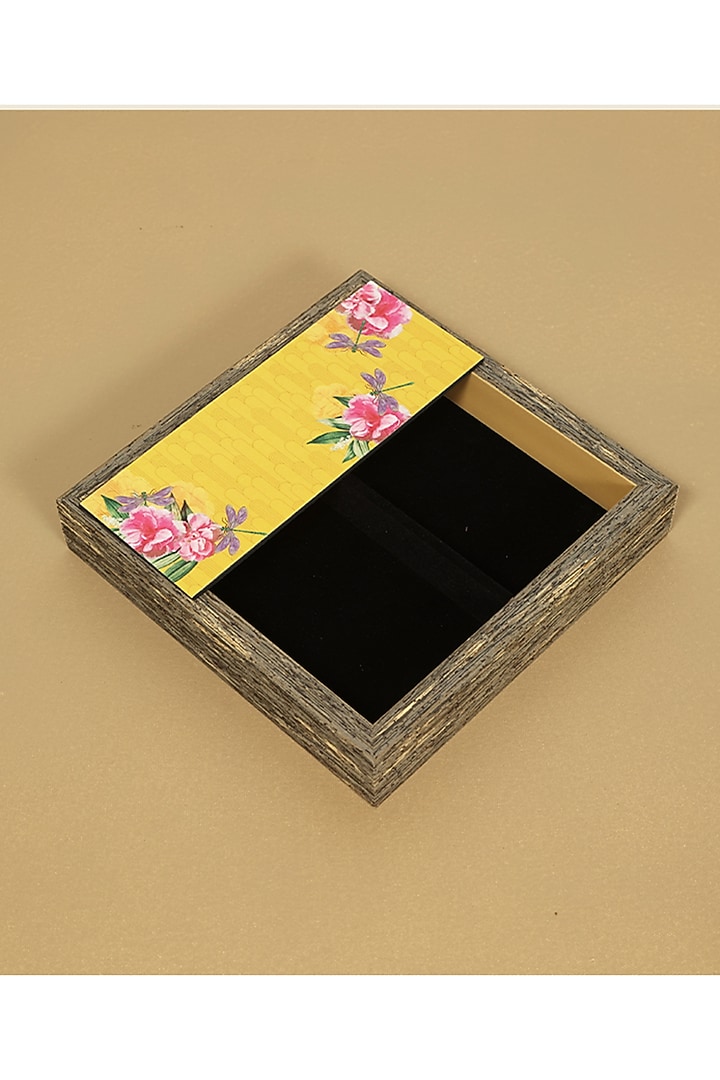 Yellow MDF & Velvet Tray by ICRAFT at Pernia's Pop Up Shop