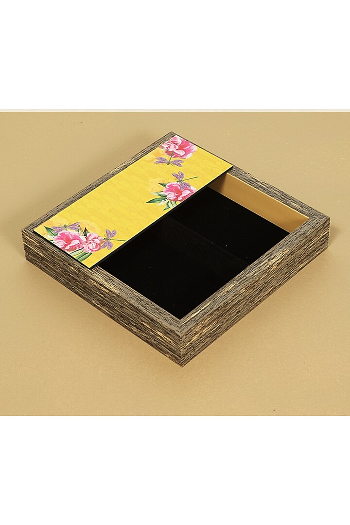Yellow MDF & Velvet Tray by ICRAFT at Pernia's Pop Up Shop