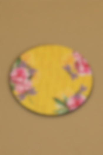 Yellow MDF & Velvet Coasters (Set of 6) by ICRAFT at Pernia's Pop Up Shop