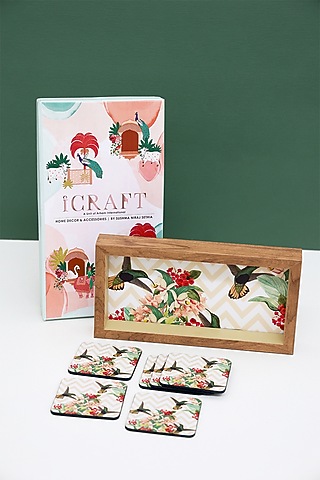 White Bird Printed Desk Tray Hamper by ICRAFT