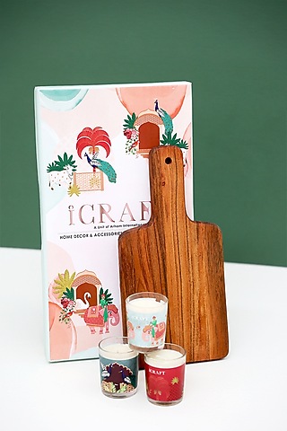 Brown Beso Board Votive Hamper by ICRAFT