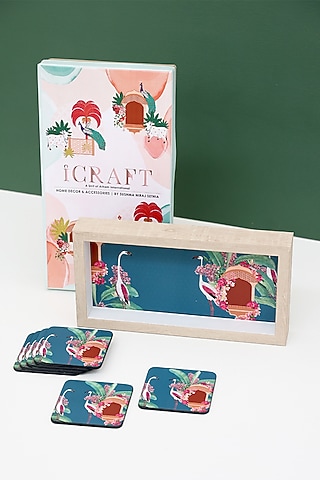 Teal Green Jharokha Desk Tray Hamper by ICRAFT