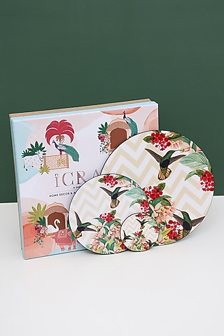 White Charming Birds Serveware Set by ICRAFT