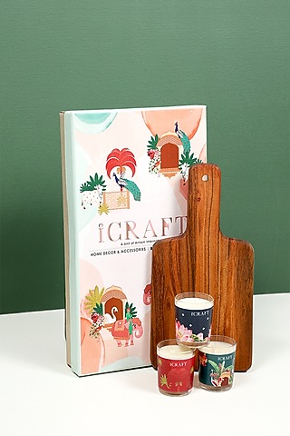 Brown Beso Board Votive Hamper by ICRAFT