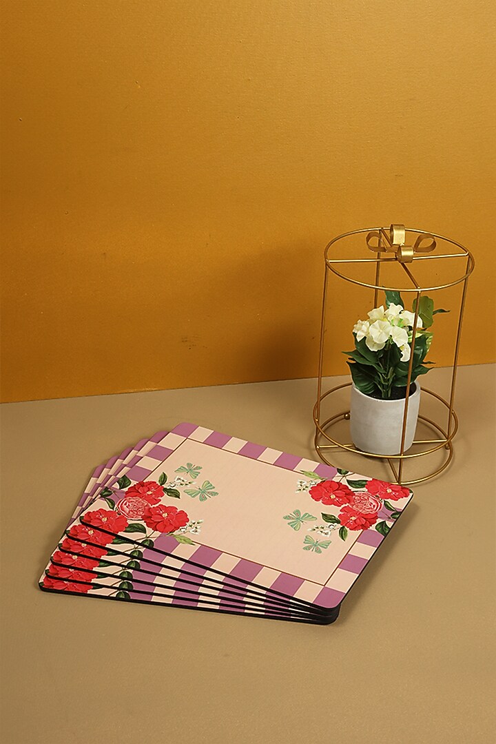 Lilac MDF & Velvet Tablemats (Set of 6) by ICRAFT at Pernia's Pop Up Shop