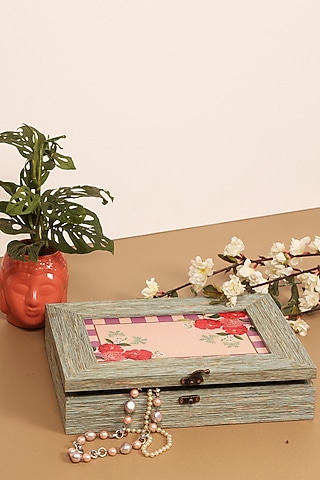 Lilac MDF & Velvet Rectangle Box by ICRAFT