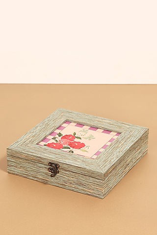 Lilac MDF & Velvet Square Box by ICRAFT
