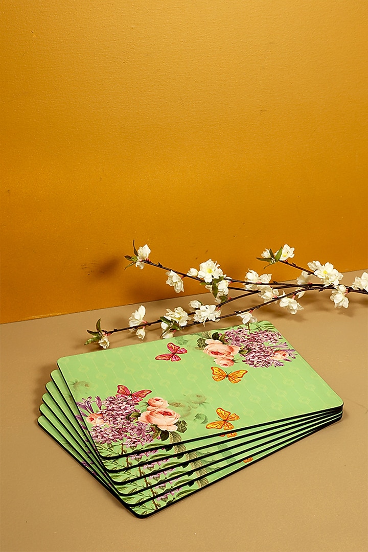 Mint MDF & Velvet Tablemats - (Set of 6) by ICRAFT at Pernia's Pop Up Shop