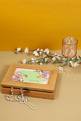 Mint MDF & Velvet Rectangle Box by ICRAFT