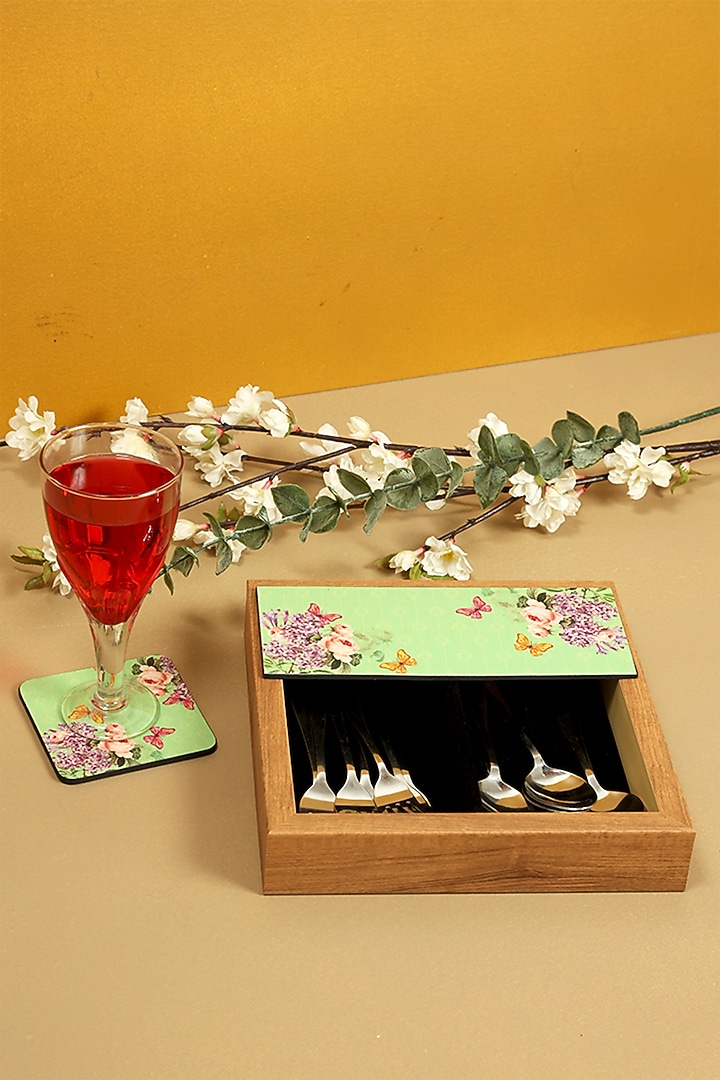 Mint MDF & Velvet Cutlery Tray by ICRAFT at Pernia's Pop Up Shop