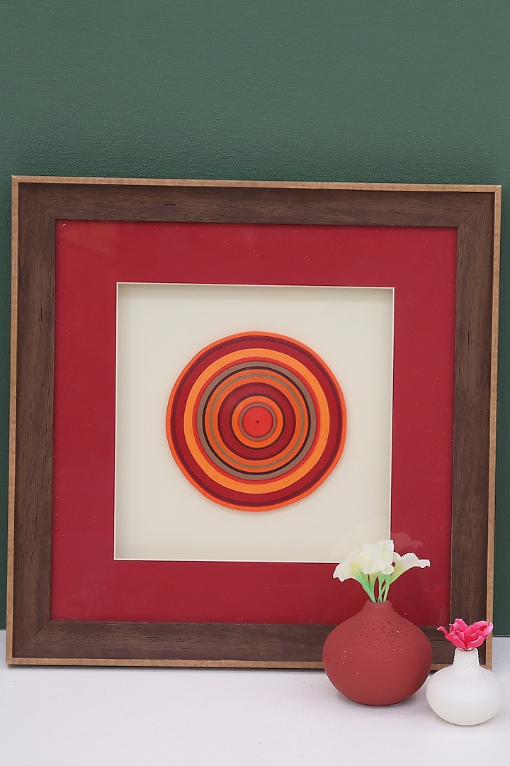 Orange & Red Paper Quilling Wall Art by ICRAFT