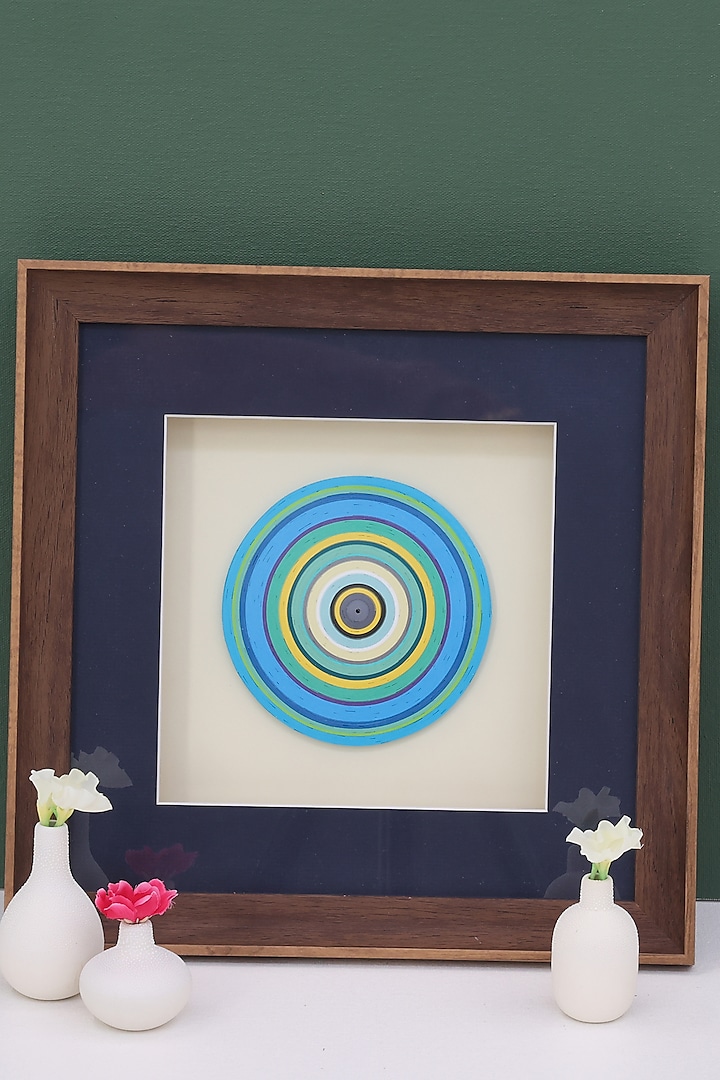 Blue, Green & Yellow Paper Quilling Wall Art by ICRAFT