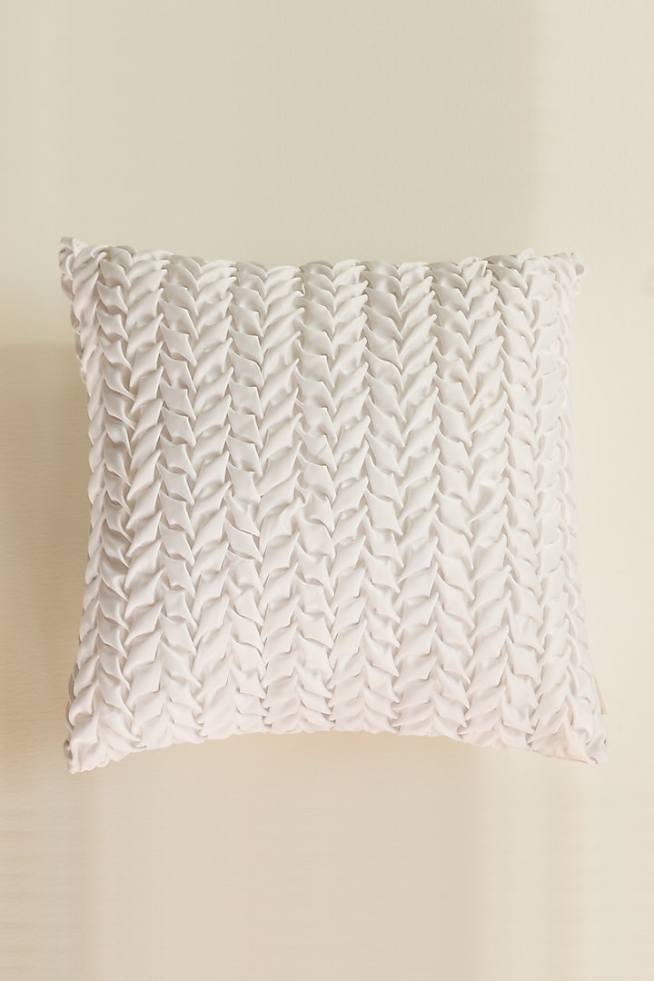 Grey Tussar Satin Cushion Cover by ICRAFT at Pernia's Pop Up Shop