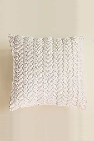Grey Tussar Satin Cushion Cover by ICRAFT