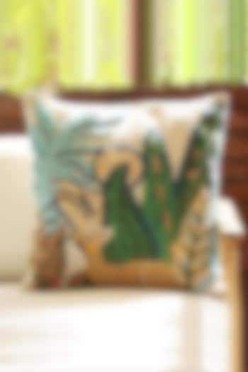 Multi-Colored Cotton Thread Embroidered Cushion Cover by ICRAFT at Pernia's Pop Up Shop