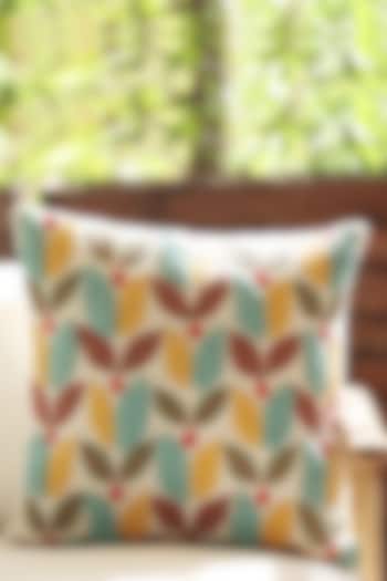 Multi-Colored Cotton Thread Embroidered Cushion Cover by ICRAFT at Pernia's Pop Up Shop