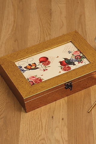 Gold MDF Printed Storage Box by ICRAFT