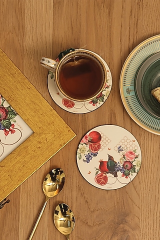 Multi-Colored MDF Printed Round Coasters Set by ICRAFT