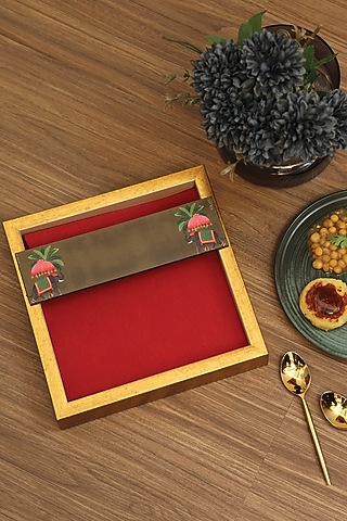 Gold MDF Printed Tissue Tray by ICRAFT
