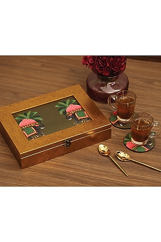 Gold MDF Printed Storage Box by ICRAFT
