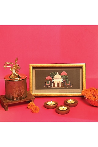 Multi-Colored MDF & Velvet Printed Gift Hamper (Set of 2) by ICRAFT
