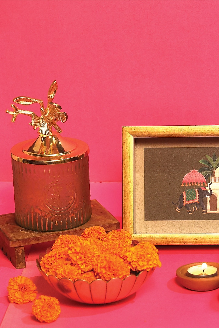 Multi-Colored MDF & Velvet Printed Gift Hamper (Set of 2) by ICRAFT at Pernia's Pop Up Shop