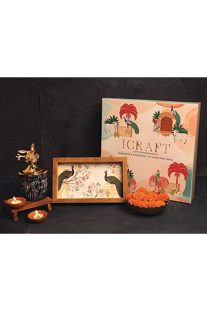 Multi-Colored MDF & Velvet Printed Gift Hamper (Set of 2) by ICRAFT at Pernia's Pop Up Shop