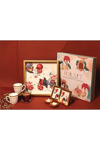 Multi-Colored MDF & Velvet Printed Gift Hamper (Set of 5) by ICRAFT