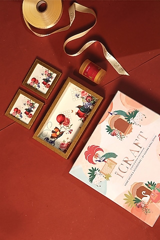 Multi-Colored MDF & Velvet Printed Gift Hamper (Set of 4) by ICRAFT