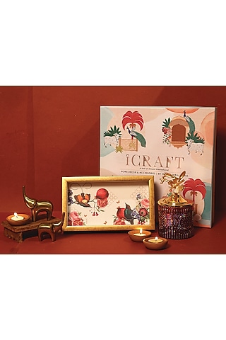 Multi-Colored MDF & Velvet Printed Gift Hamper (Set of 2) by ICRAFT