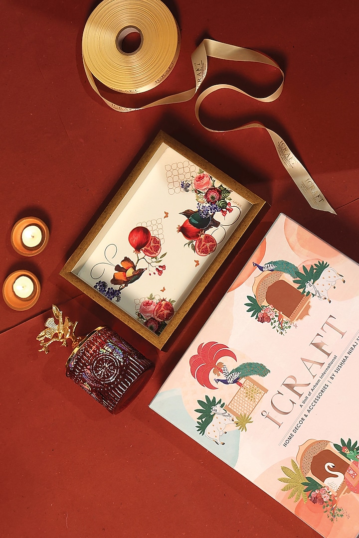 Multi-Colored MDF & Velvet Printed Gift Hamper (Set of 2) by ICRAFT at Pernia's Pop Up Shop