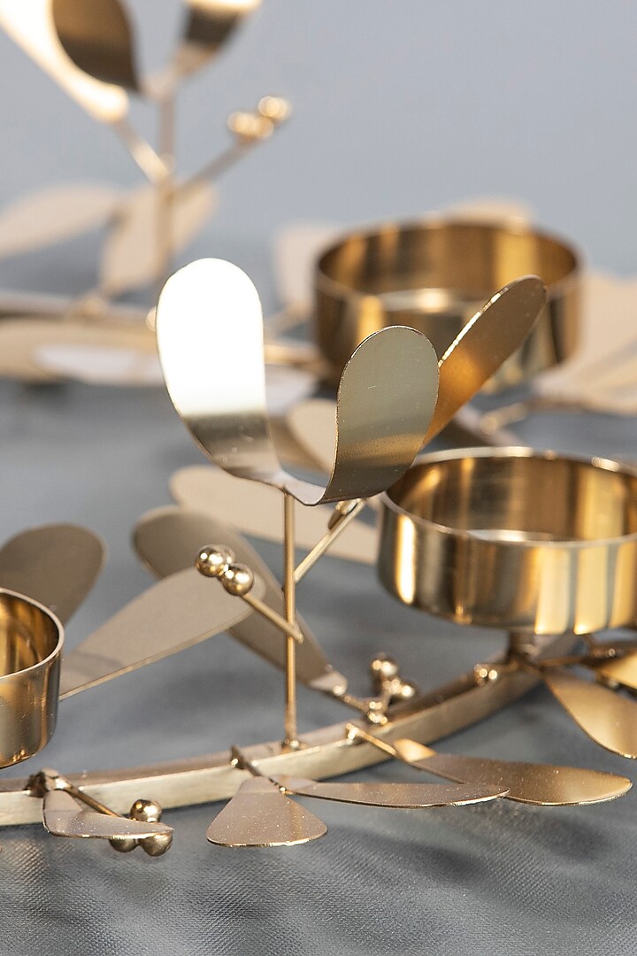 Gold Tea Light Wreath With Candles by ICRAFT at Pernia's Pop Up Shop