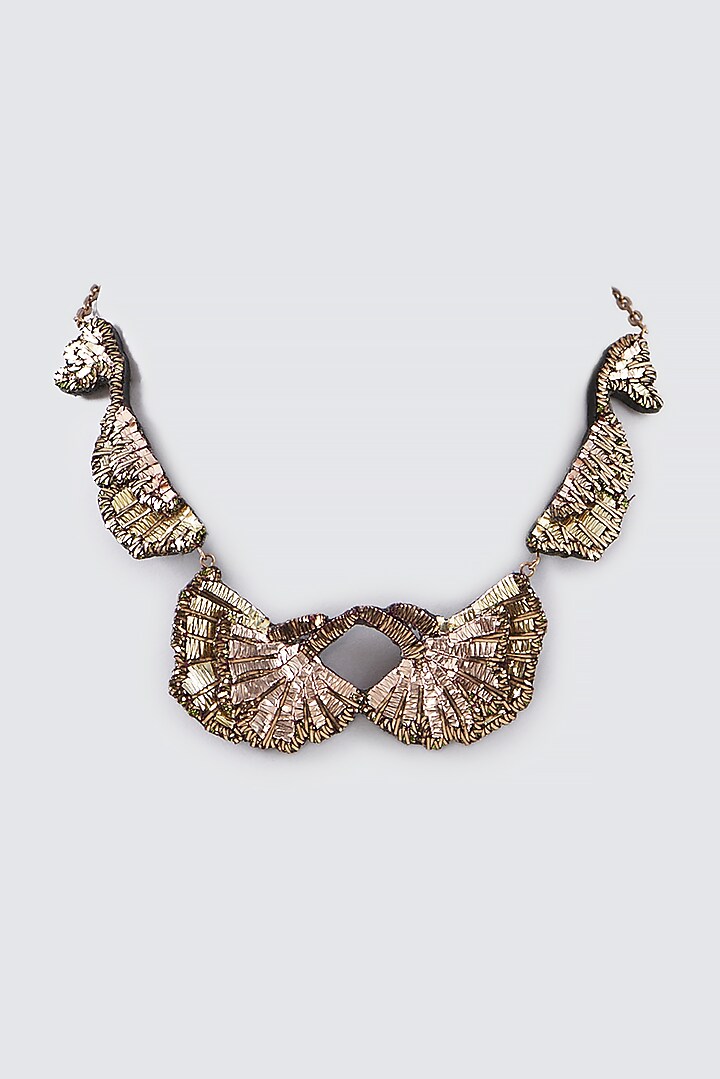 Mukaish Embroidered Necklace by Iguana By Swasti Parekh at Pernia's Pop Up Shop