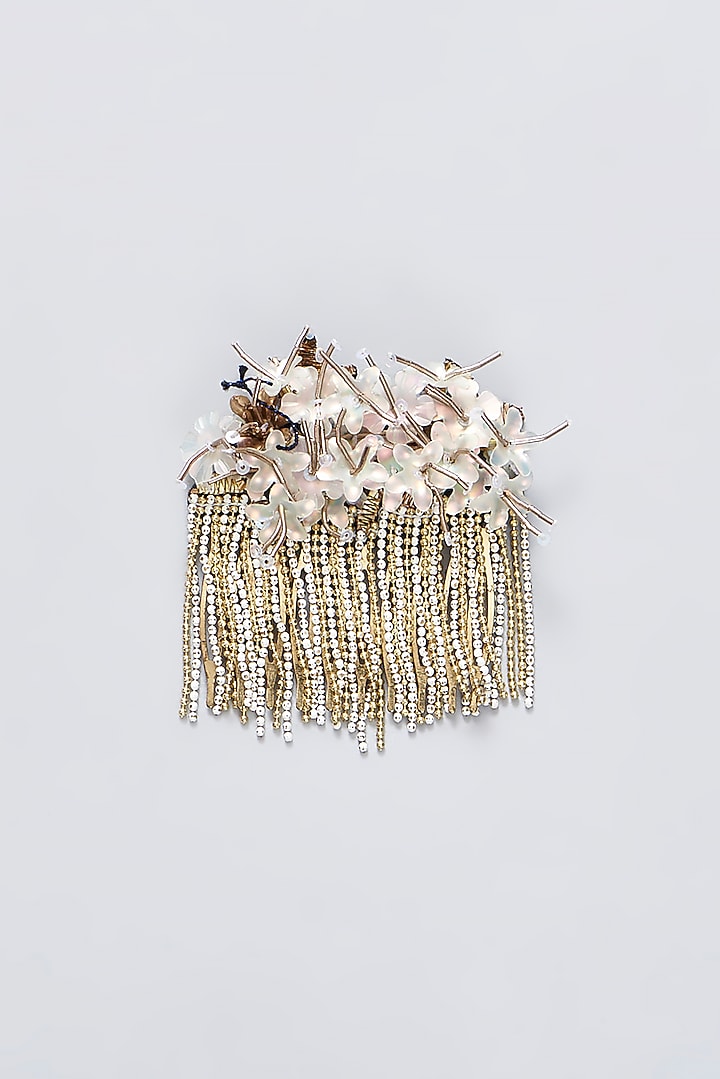 Mukaish & Zardosi Embroidered Hair Comb by Iguana By Swasti Parekh at Pernia's Pop Up Shop