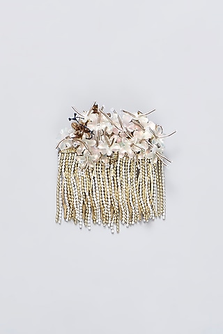 Mukaish & Zardosi Embroidered Hair Comb by Iguana By Swasti Parekh