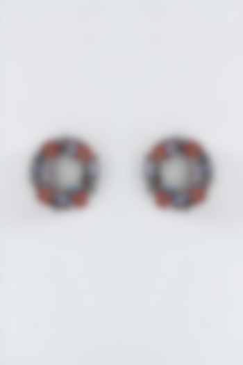 Mukaish & Zardosi Embroidered Stud Earrings by Iguana By Swasti Parekh at Pernia's Pop Up Shop