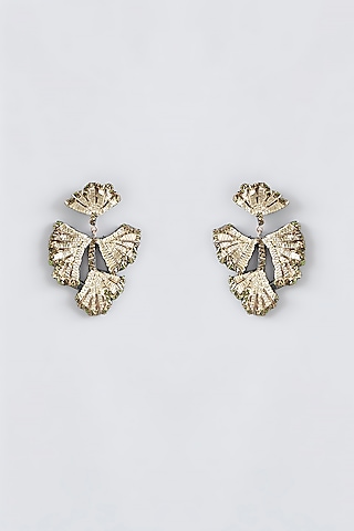 Mukaish & Zardosi Embroidered Dangler Earrings by Iguana By Swasti Parekh