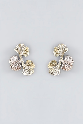 Multi-Colored Hand Embroidered Stud Earrings by Iguana By Swasti Parekh