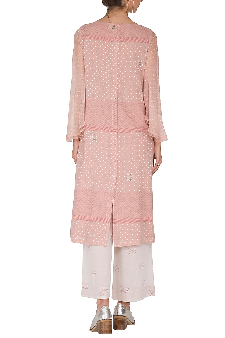 Ivory Block Printed Palazzo Pants by IHA at Pernia's Pop Up Shop