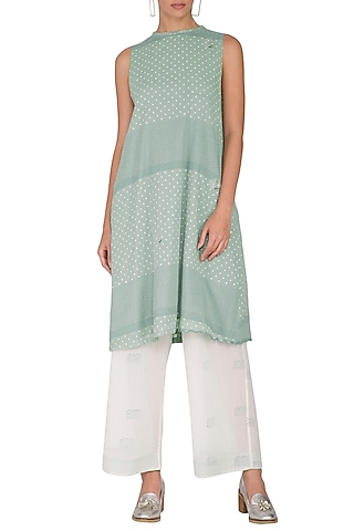 Ivory Hand Block Printed Palazzo Pants by IHA