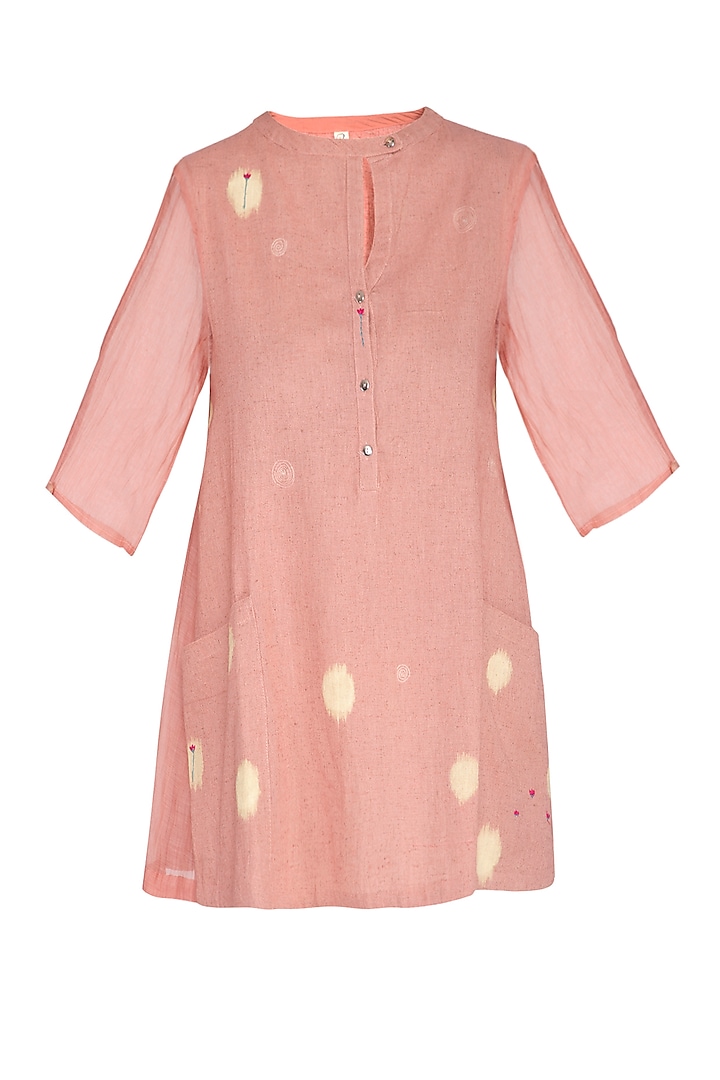 Dusty Pink Embroidered Flared Top by IHA